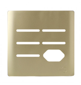 Placa p/ 5 Interruptores + Tomada 4x3 - Novara Dourado